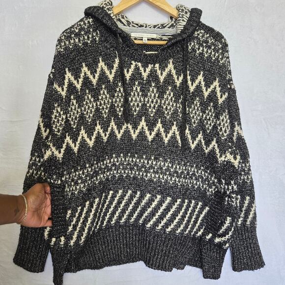 Victoria Secret Women Fair Isle Cabin Cozy Chunky Knit Oversize Hoodie Sweater L - Picture 3 of 12